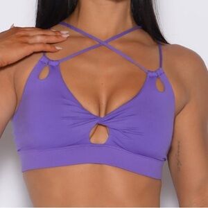 ISO BOMBSHELL SPORTSWEAR PURPLE TWIST BRA SIZE SMALL